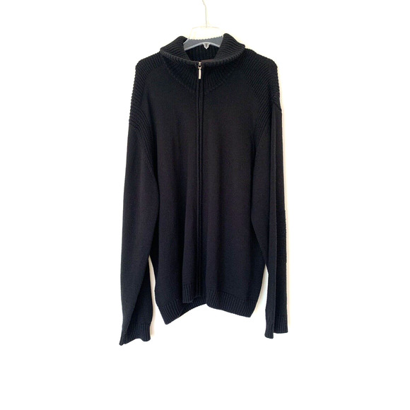 Neiman Marcus Mens Cardigan 2XL Full Zip Mock Neck Wool Blend Gray - Picture 1 of 11